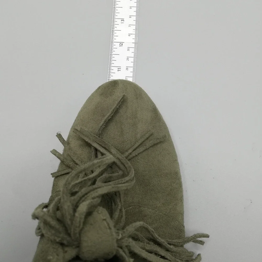 Dr. Scholl's Shoes Womens Bootie Ankle Classify Green Faux Suede Tassel Wedge 9‎